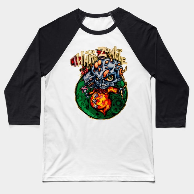 White Zombie Design Baseball T-Shirt by BiteBliss